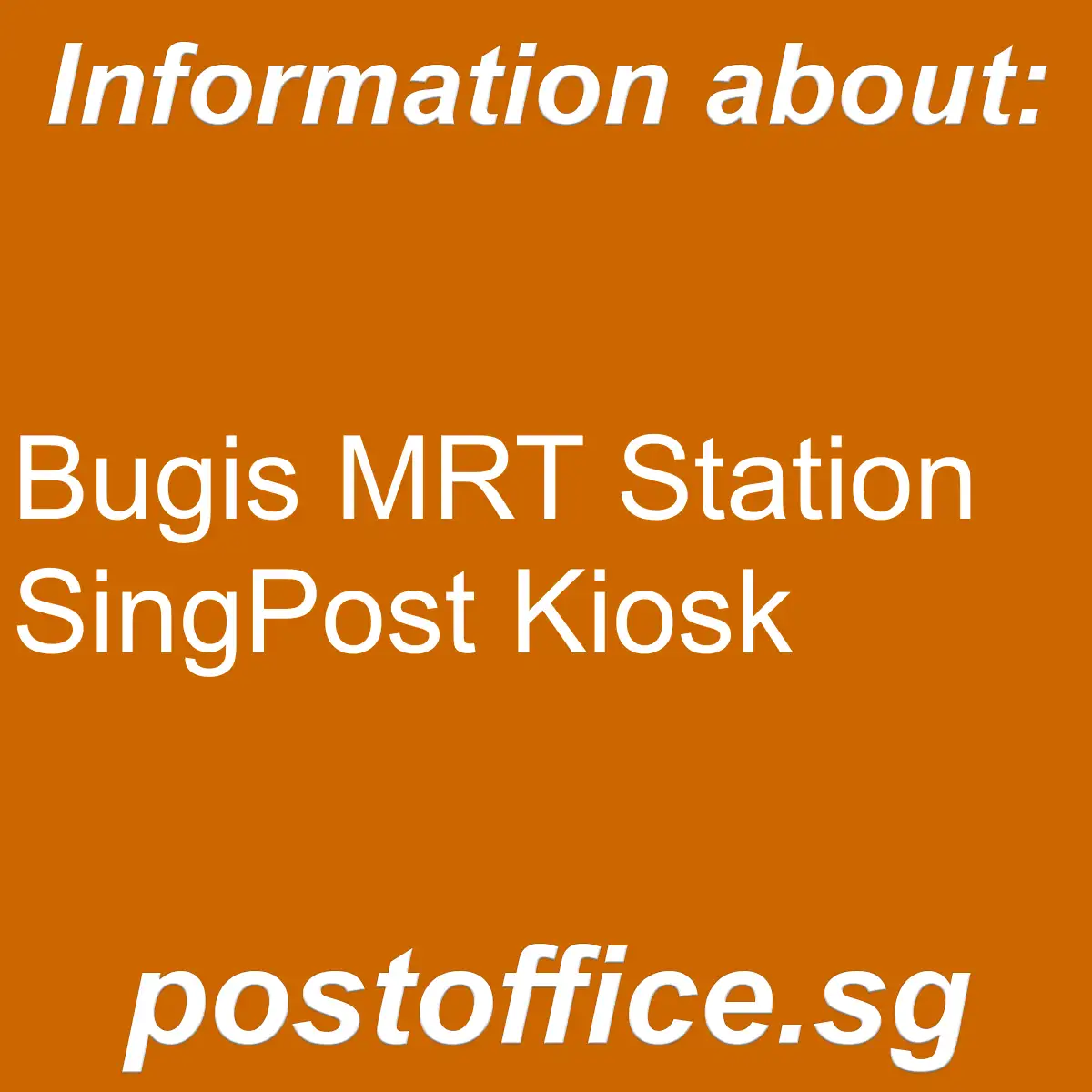 Bugis MRT Station Bugis MRT Station SingPost Kiosk - Bugis MRT Station