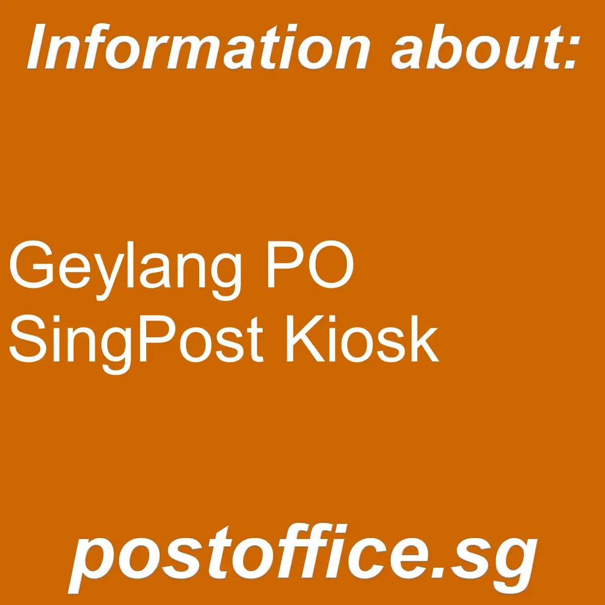Geylang PO Geylang PO SingPost Kiosk - Geylang PO