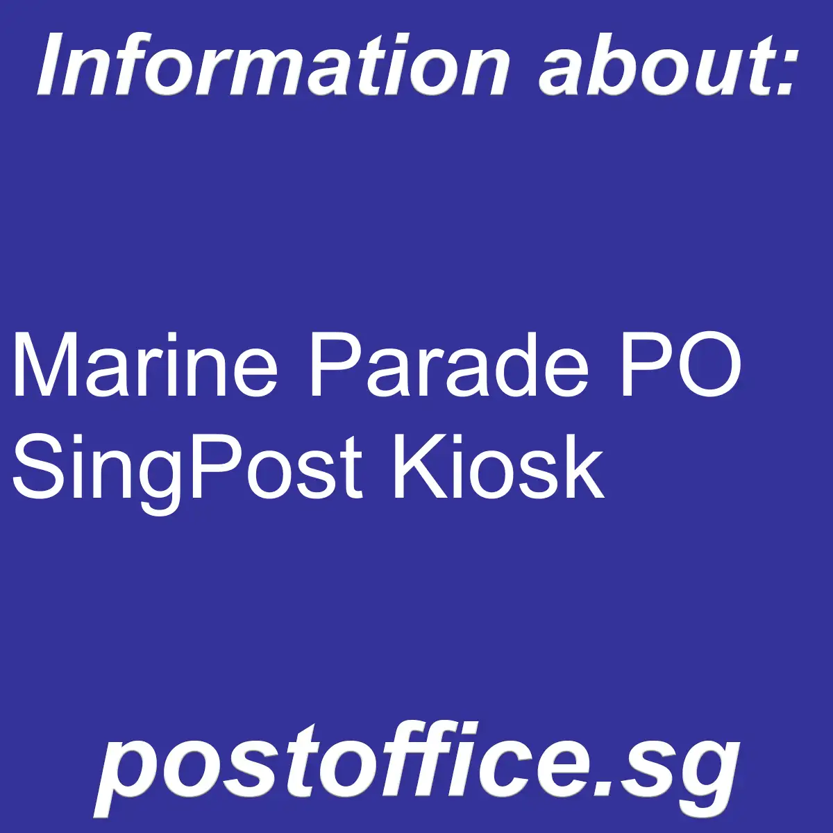 Marine Parade PO Marine Parade PO SingPost Kiosk - Marine Parade PO