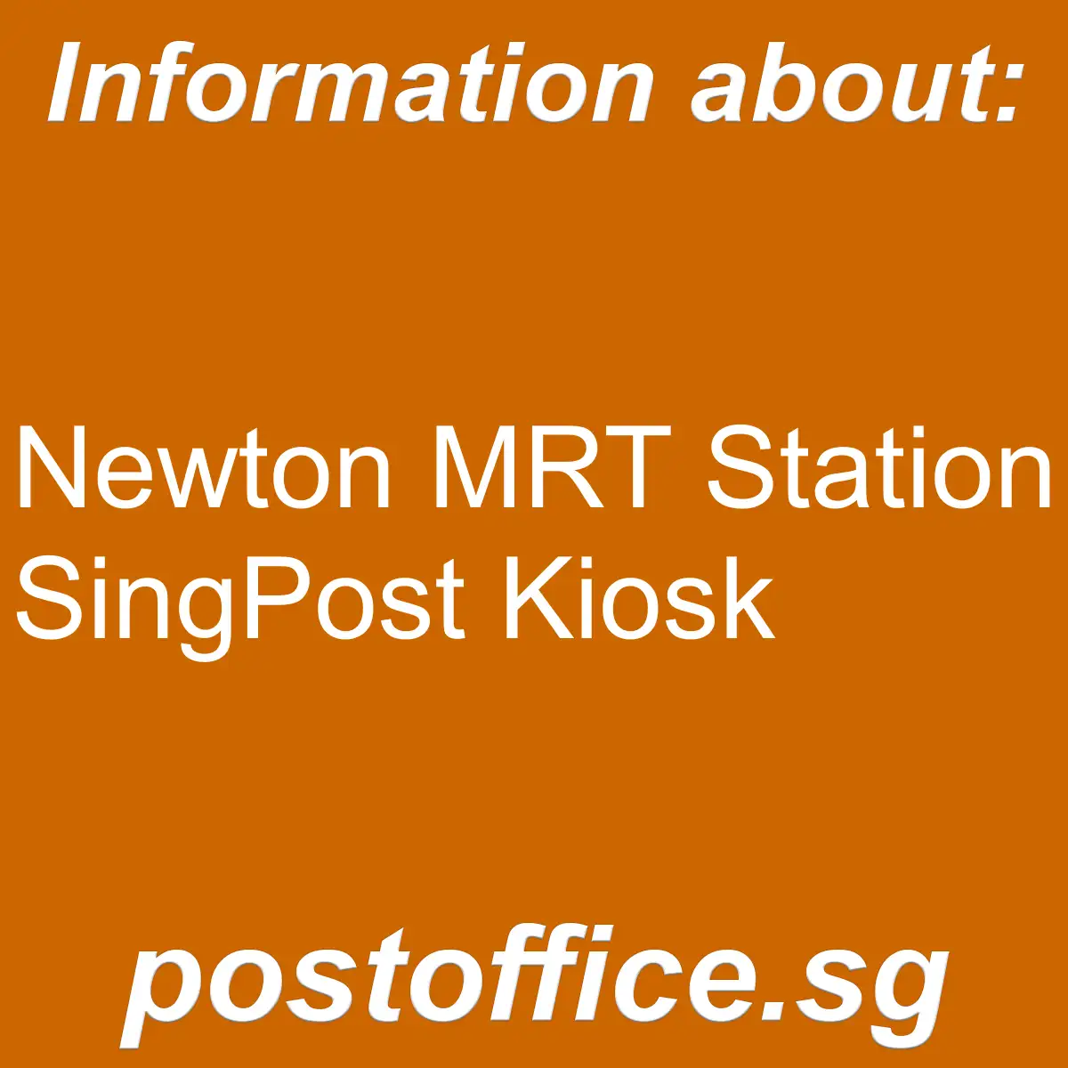 Newton MRT Station Newton MRT Station SingPost Kiosk - Newton MRT Station