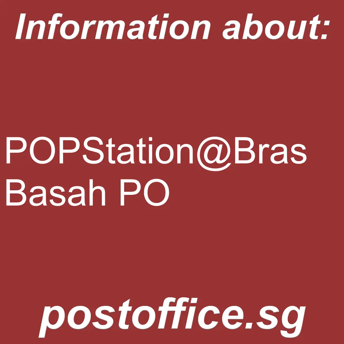 POPStation@Bras Basah PO POPStation@Bras Basah PO - POPStation@Bras Basah PO