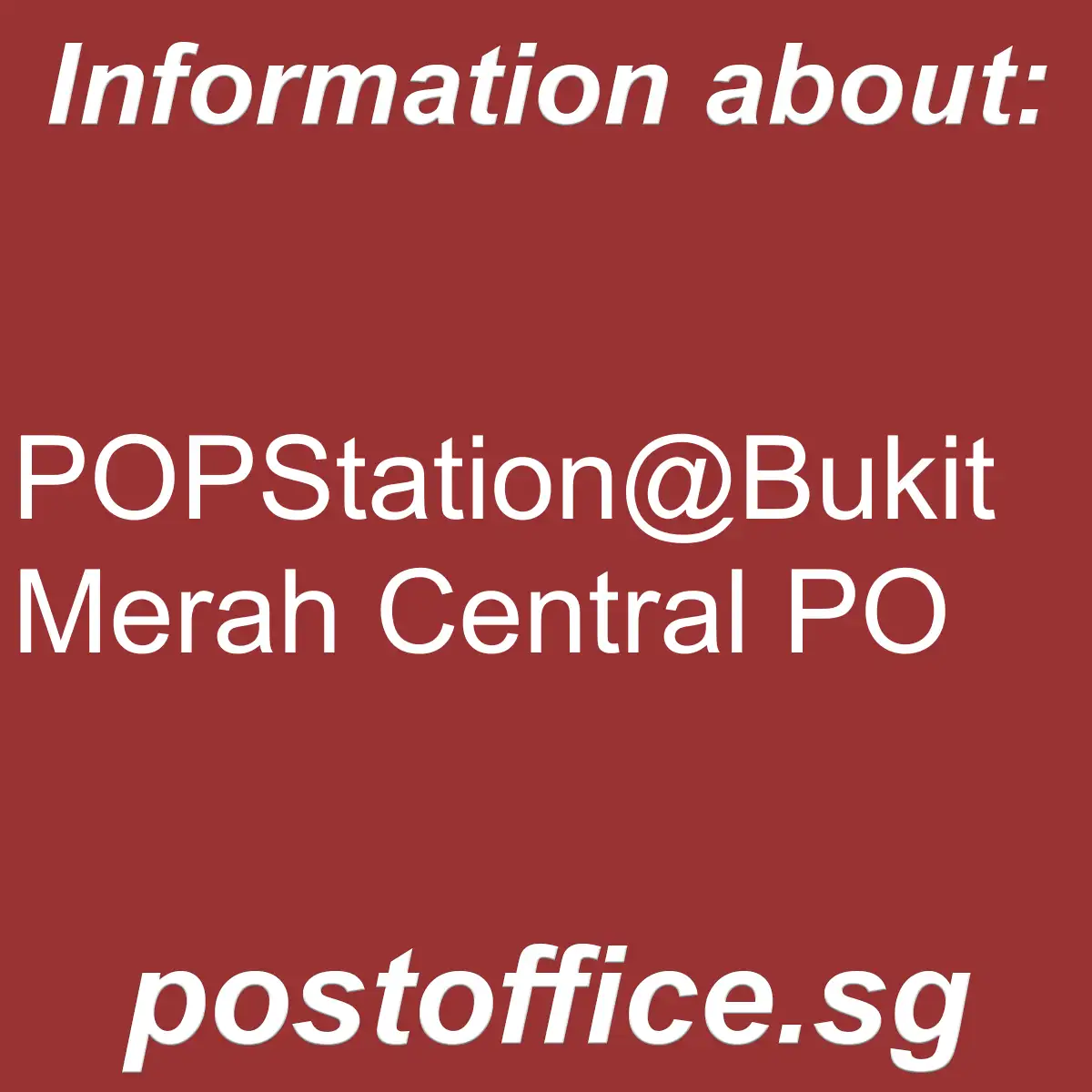 POPStation@Bukit Merah Central PO POPStation@Bukit Merah Central PO - POPStation@Bukit Merah Central PO