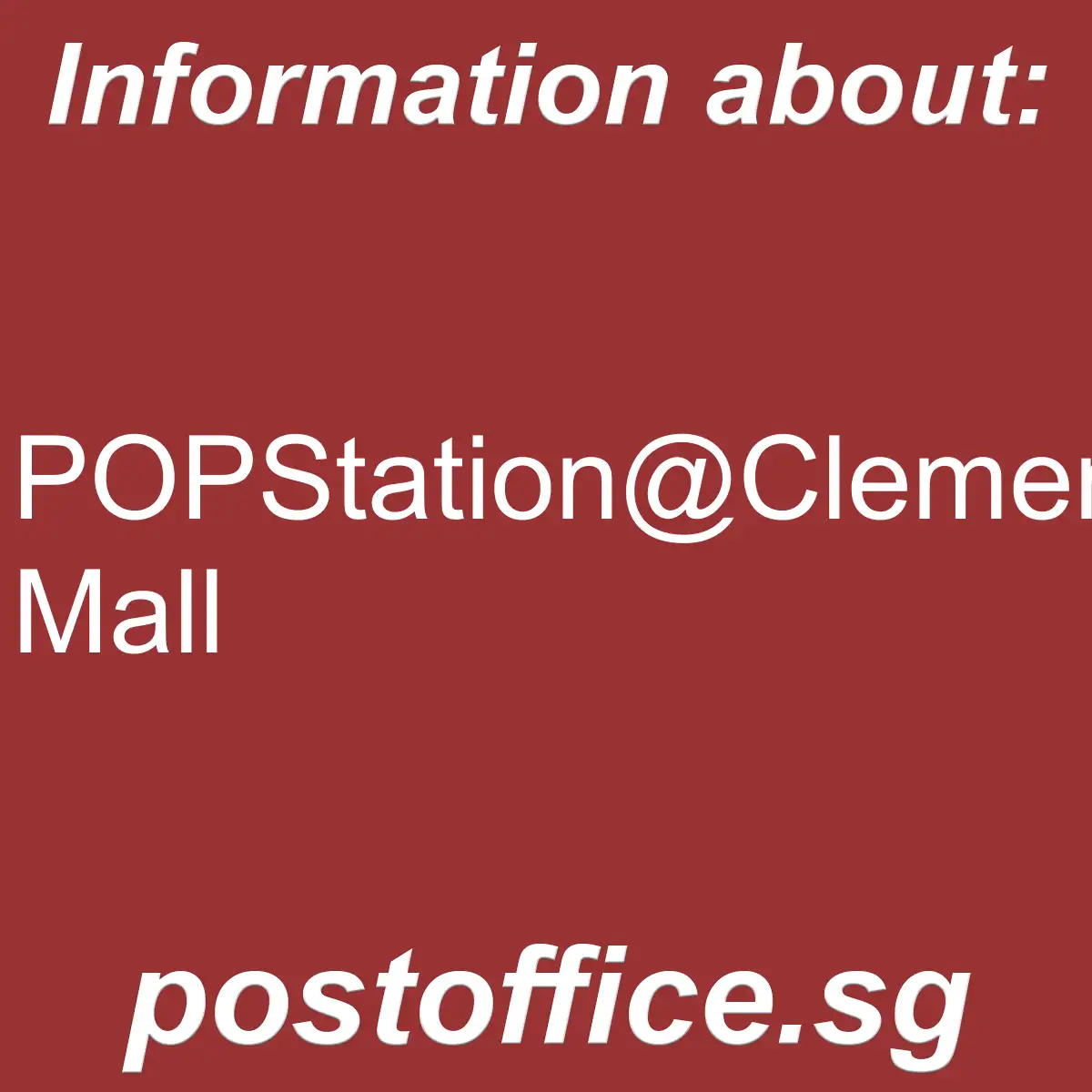 POPStation@Clementi Mall POPStation@Clementi Mall - POPStation@Clementi Mall