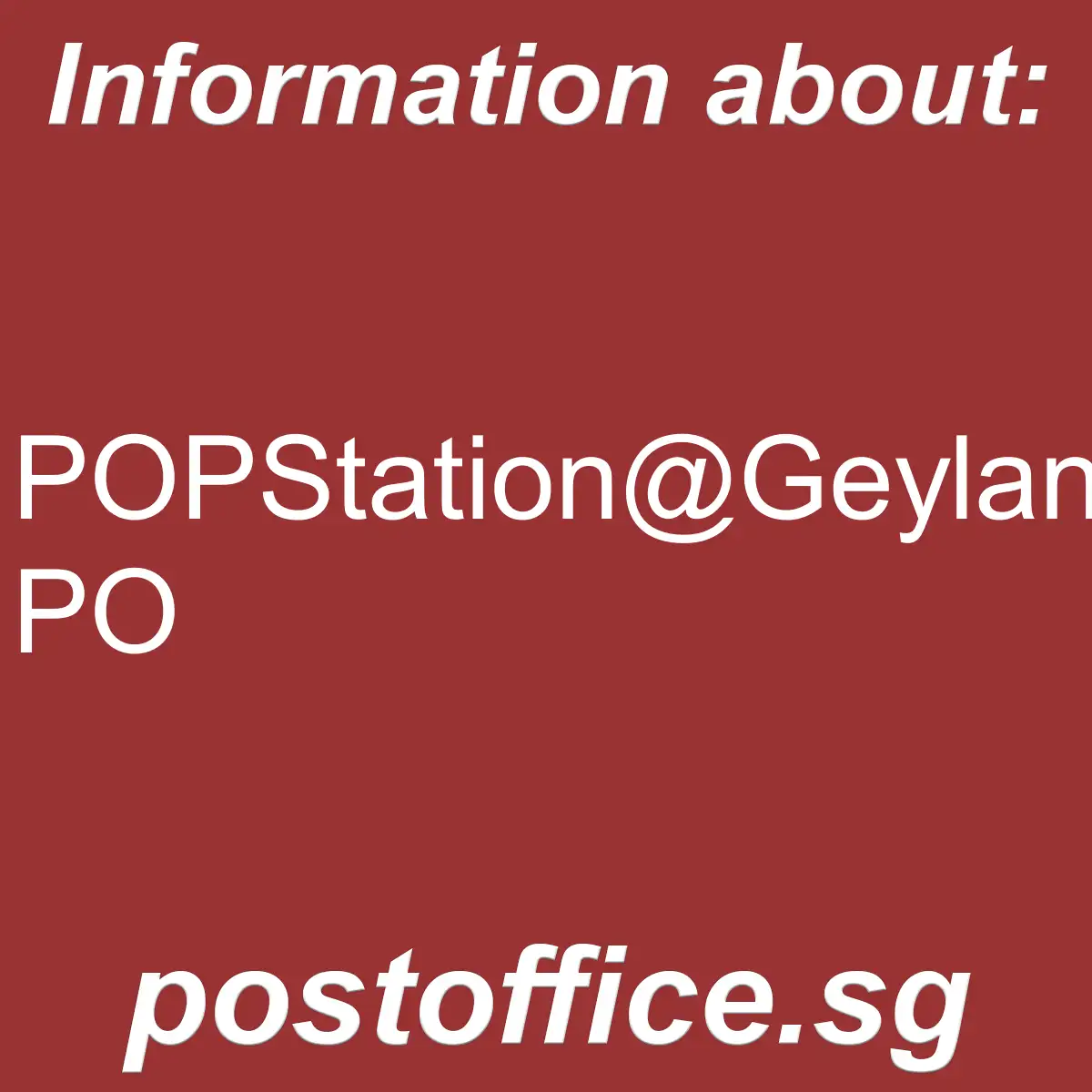POPStation@Geylang PO POPStation@Geylang PO - POPStation@Geylang PO