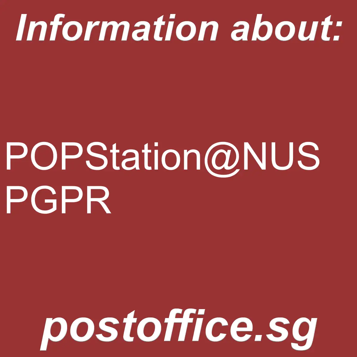 POPStation@NUS PGPR POPStation@NUS PGPR - POPStation@NUS PGPR