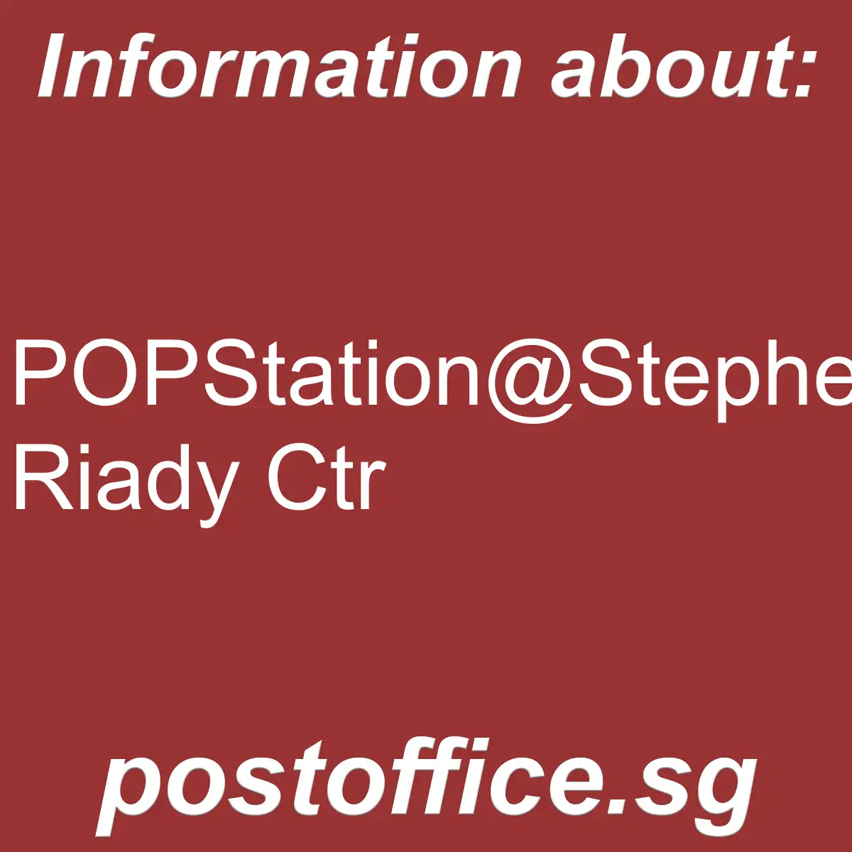 POPStation@Stephen Riady Ctr POPStation@Stephen Riady Ctr - POPStation@Stephen Riady Ctr