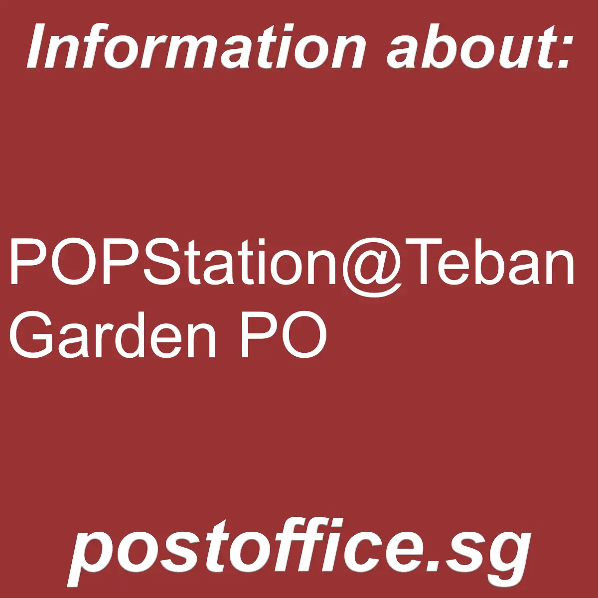 POPStation@Teban Garden PO POPStation@Teban Garden PO - POPStation@Teban Garden PO