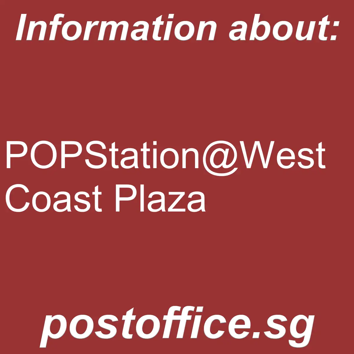 POPStation@West Coast Plaza POPStation@West Coast Plaza - POPStation@West Coast Plaza